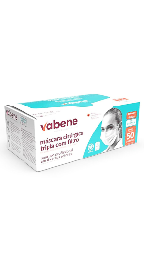 VABENE MASCARA CIRÚRGICA BRANCO C/50