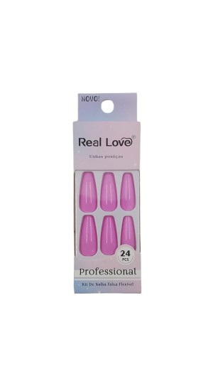 REAL LOVE UNHA POSTIÇA ROSA CLARO C/24 REF: UN020