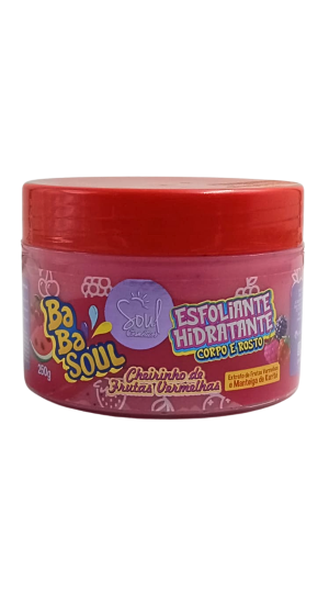 SOUL BABASOUL ESFOLIANTE HIDRATANTE CORPO E ROSTO FRUTAS VERMELHAS 250G 