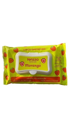 FENZZA SKINCARA LENÇO UMEDECIDO MORANGO 
