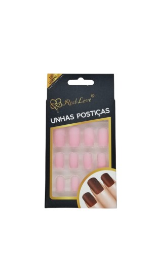 REAL LOVE UNHA POSTIÇA C/12 ROSA CLARO