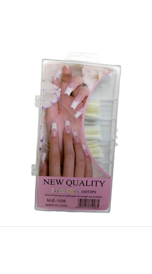 NEW QUALITY UNHA TIPS BAILARINA LEITOSA C/100