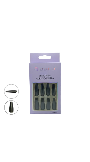 DAFU UNHA POSTIÇA SDESIVO DUPLA C/24 COR PRETO