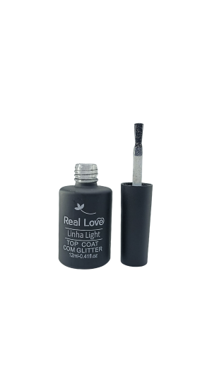 REAL LOVE LINHA LIGHT TOP COAT COM GLITTER 12ML