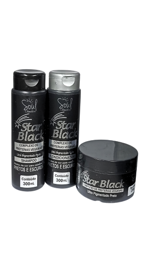 SOUL STAR BLACK MATIZADOR NEGRO KIT CAPILAR COM 3 UNIDADES